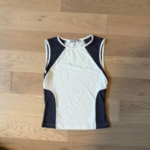 Princess Polly White and Black Colorblock Tank Top